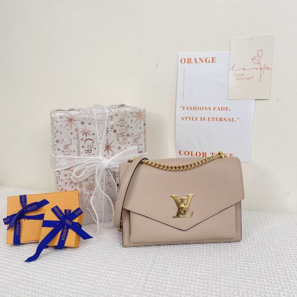 【12期0利率】 LV Mylockme 鏈帶手袋【台灣購證】【99成新】 