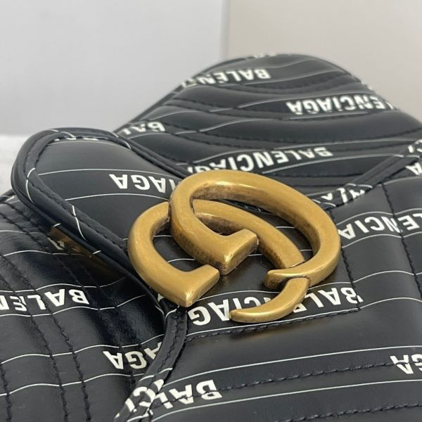 【分期0利率】GUCCI Marmont 巴黎世家聯名款26CM 肩背包【未使用閒置品】 