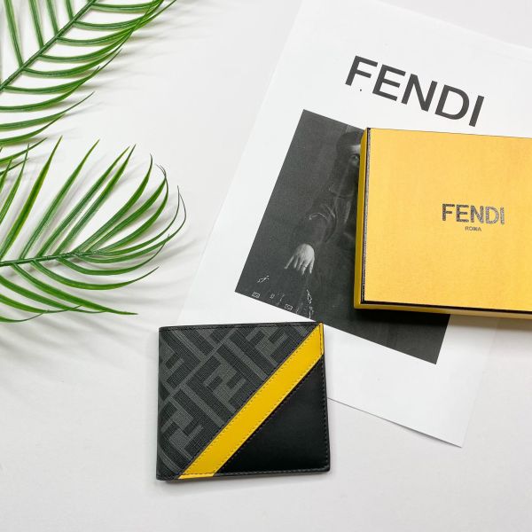 【12期0利率】【全新品】 FENDI 雙色拼接8卡短夾  男款【現金價10000】 