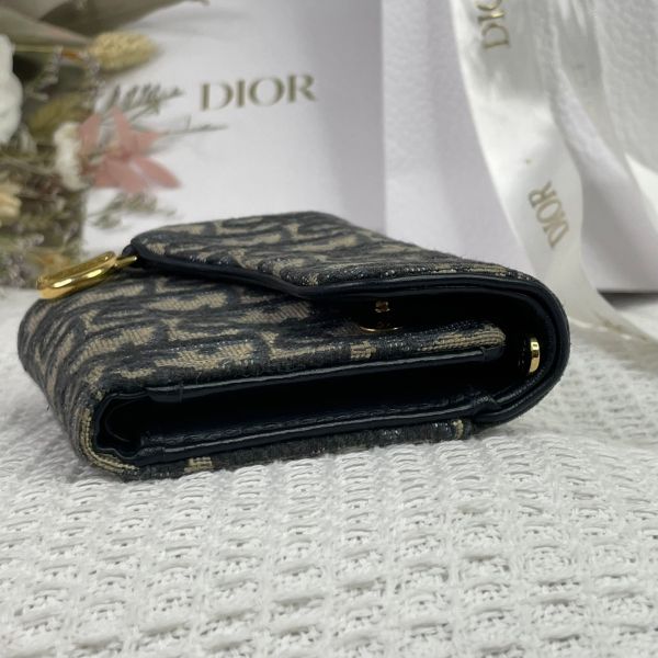 【成新】【12期0利率】DIOR SADDLE LOTUS 三折短夾 