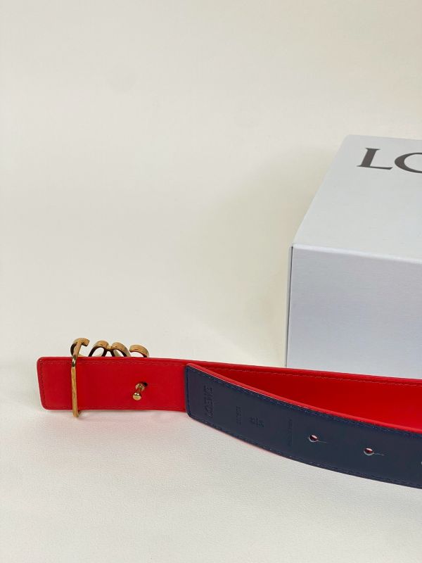 【分期0利率】LOEWE 光滑小牛皮雙面皮帶 3公分【95成新】 