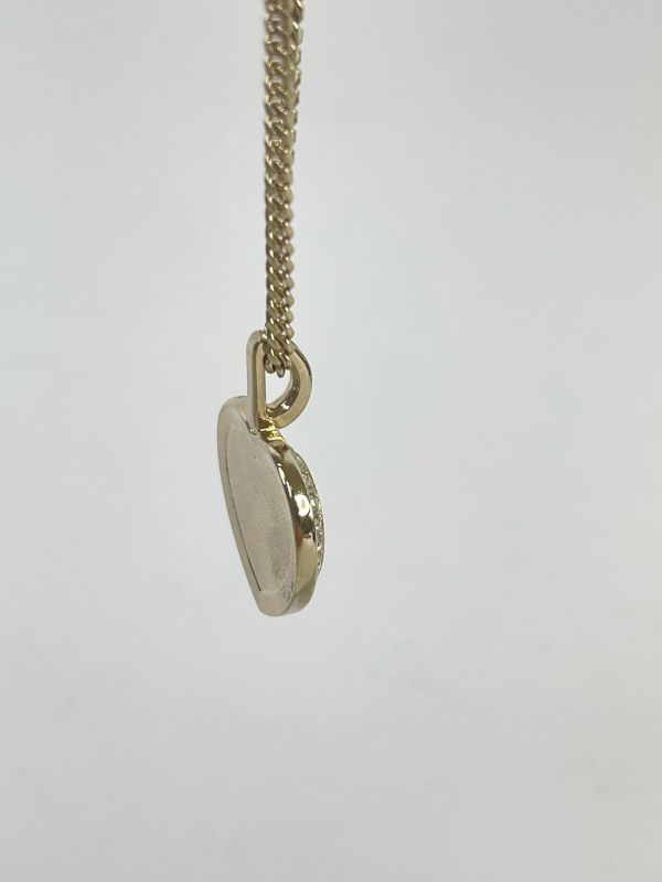 【未使用閒置品】CHANEL  23B拚色鑲鑽愛心項鍊 