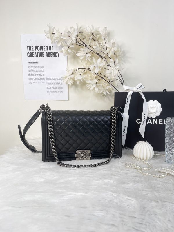 【分期0利率】CHANEL BOY 口蓋包  大號【9成新】 