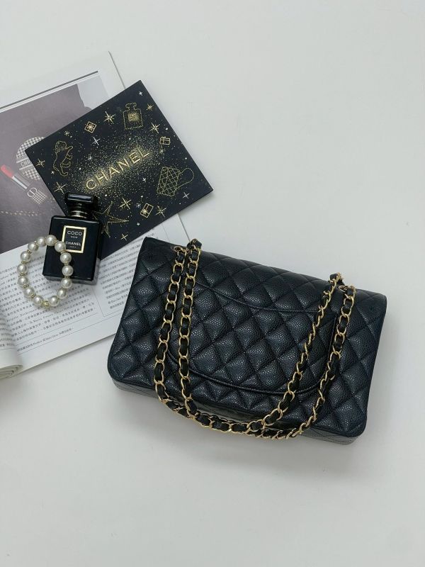 【95成新】CHANEL CF25 黑金牛皮 