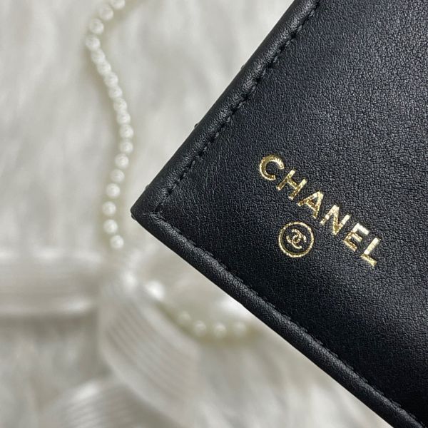 【12期0利率】CHANEL LE'BOY山形紋羊皮三折短夾【9成新】 