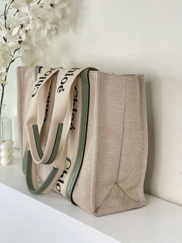 【分期0利率】Chloé 中號Woody Tote Bag 綠【85成新】 