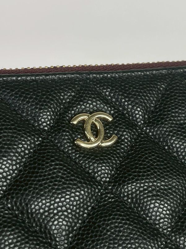 【95成新】Chanel 一字零錢包 淡金扣 