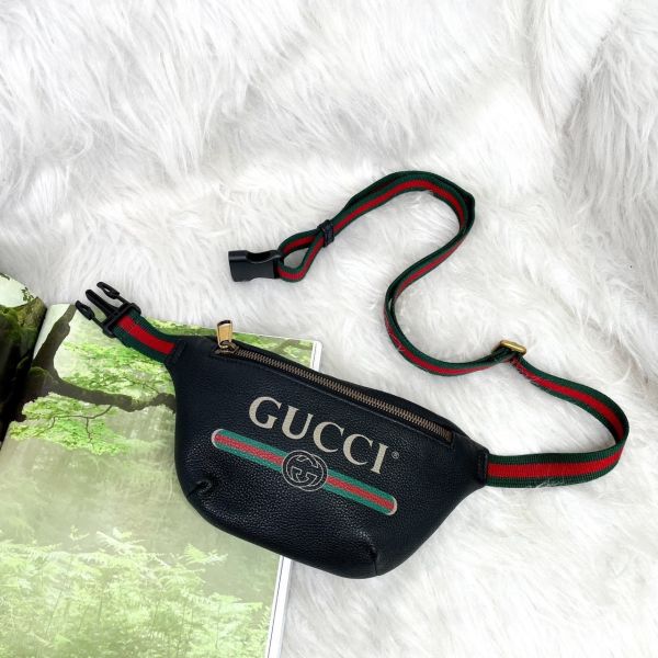 【98 成新】GUCCI小號印刷腰包 