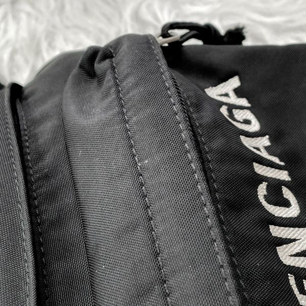 【12期0利率】 BALENCIAGA  WHEEL 經典刺繡 LOGO 尼龍拉鍊胸腰包【85成新】 