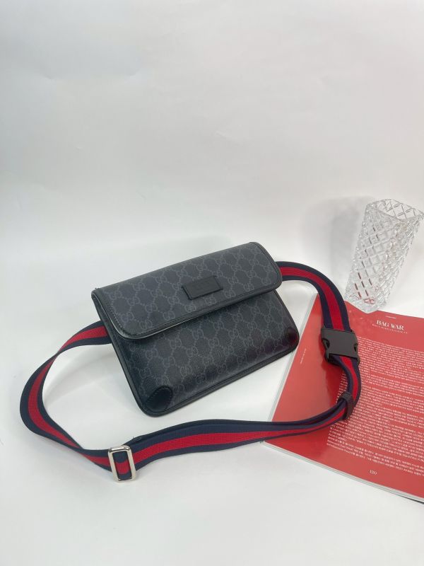 【分期0利率】GUCCI GG BLACK 黑武士胸包【99成新】 