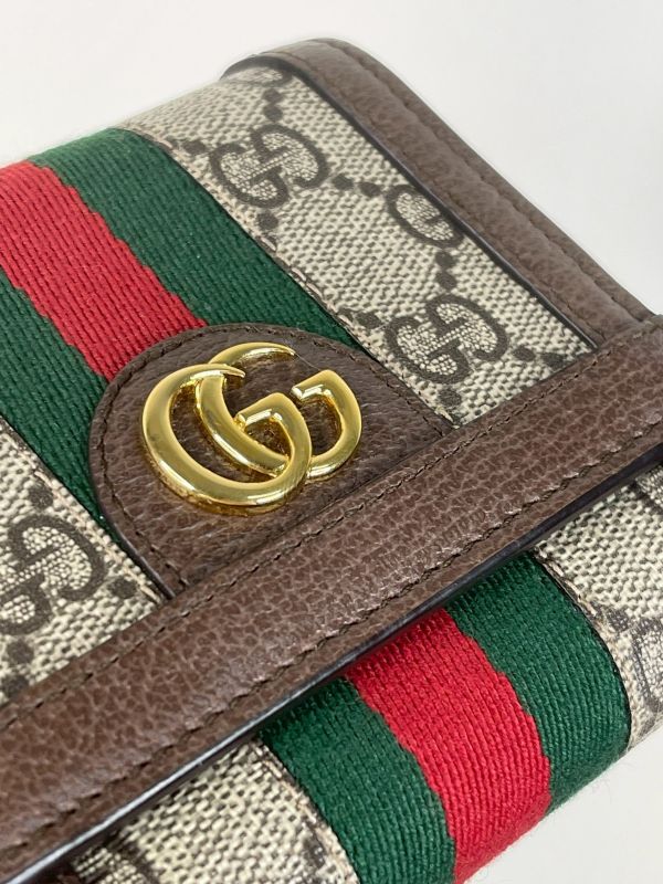 【分期0利率】GUCCI GG紅綠織帶老花中夾【95成新】 