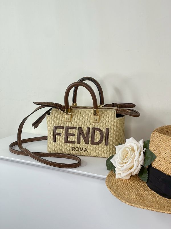 【分期0利率】FENDI BY THE WAY 竹編兩用迷你波士頓包【95成新】