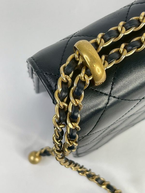 【95成新】CHANEL 雙金球口蓋包 