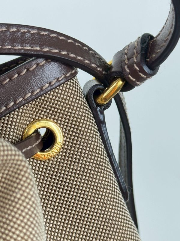 【分期0利率】PRADA JACQUARD 緹花帆布兩用水桶包【95成新】 