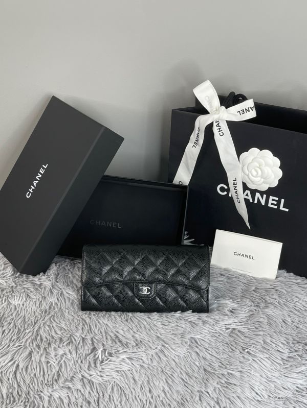 【分期0利率】CHANEL COCO 經典翻蓋長夾 黑銀【全新品】 