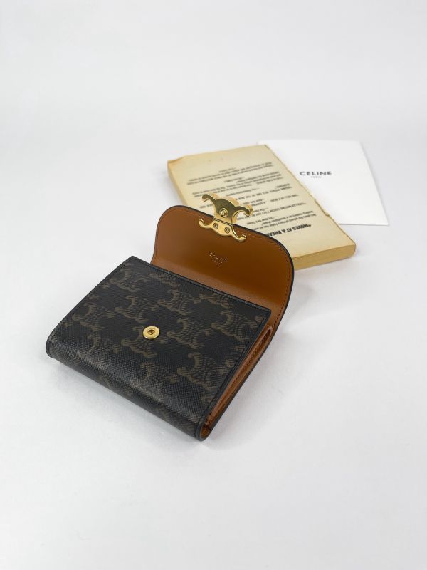 【分期0利率】CELINE凱旋門三摺短夾【95成新】 