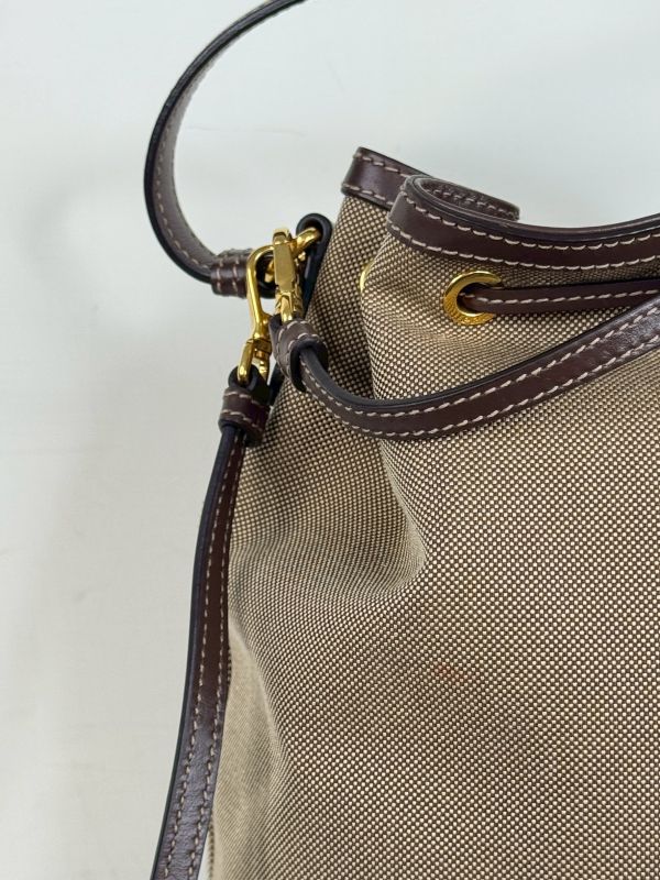 【分期0利率】PRADA JACQUARD 緹花帆布兩用水桶包【95成新】 