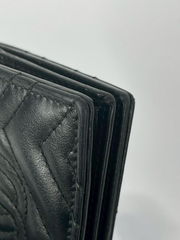 【9成新】GUCCI Marmont 愛心兩摺拉鍊零錢袋短夾 