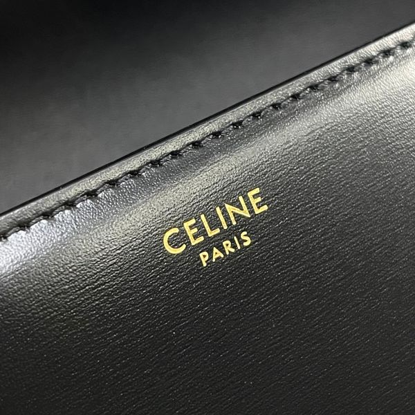 【12期0利率】CELINE TEEN TRIOMPHE亮澤牛皮革手袋【23年1月巴黎購證】【95成新】 