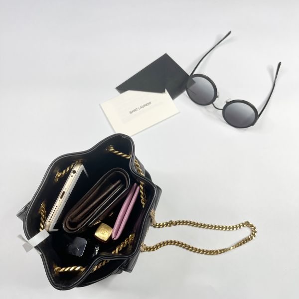 【12期0利率】YSL  Joe絎縫小羊皮迷你水桶袋【9成新】 