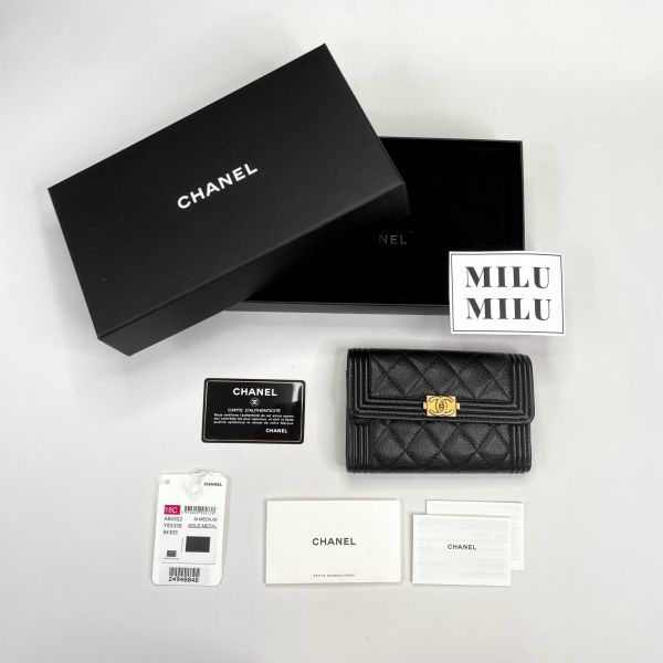 【12期0利率】CHANEL BOY牛皮中夾【9成新】 