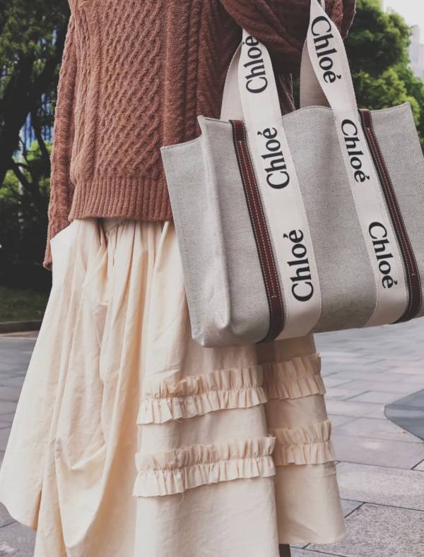 【12期0利率】【現金價】Chloé 中號Woody Tote Bag 