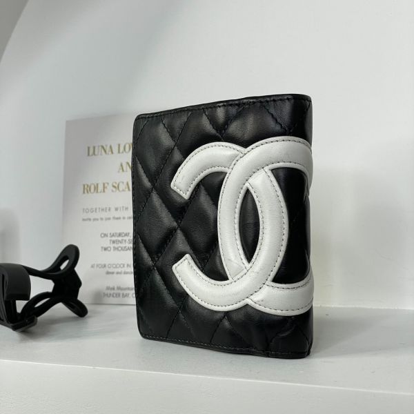 【85成新】【12期0利率】CHANEL 康朋鈕扣短夾A26720 