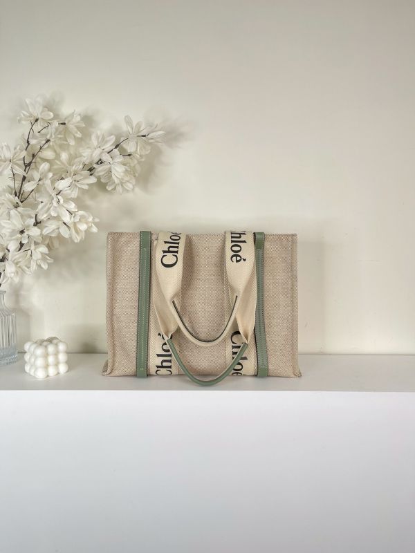 【分期0利率】Chloé 中號Woody Tote Bag 綠【85成新】 