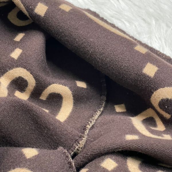 【12期0利率】GUCCI 大G羊毛真絲混紡圍巾【99成新】 