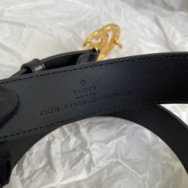 【12期0利率】【二手】GUCCI 雙G 3CM皮帶 105公分 