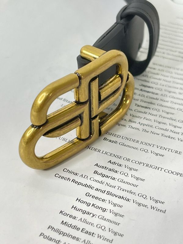 【全新品】BALENCIAGA 復古BB LOGO 25MM 皮帶 