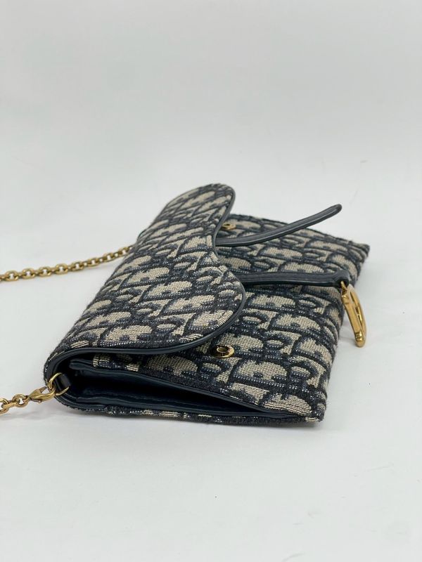 【9成新】DIOR Saddle 長型鏈帶銀包 