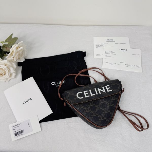 【12期0利率】Celine老花三角飯糰包【9成新】 