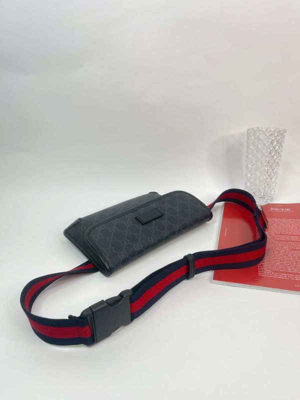 【分期0利率】GUCCI GG BLACK 黑武士胸包【99成新】 