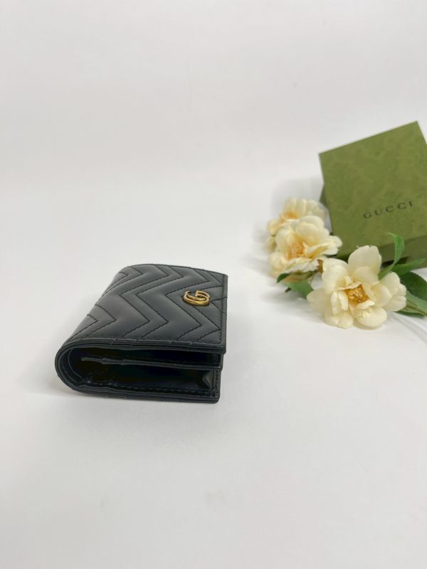 【分期0利率】GUCCI Marmont 愛心兩摺拉鍊零錢袋短夾【99成新】 