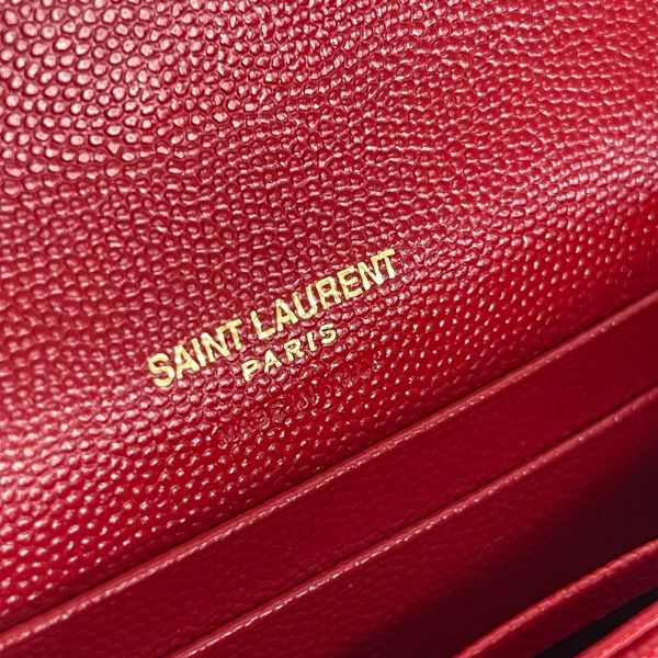 【12期0利率】YSL 粒面壓紋小型信封錢包【全新閒置】 