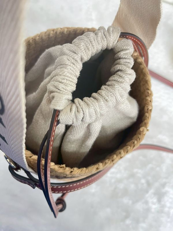 【95成新】Chloe 草編束口圓筒包 