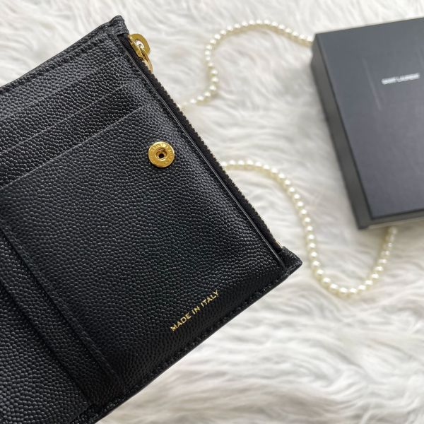 【12期0利率】YSL 牛皮雙層扣式短夾【9成新】 