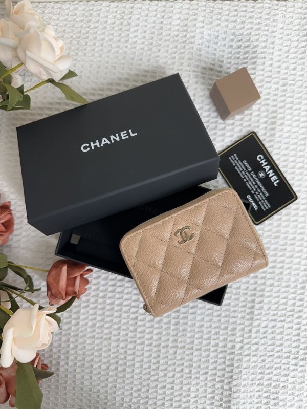 【12期0利率】CHANEL COCO經典牛皮拉鍊零錢包【99成新】 