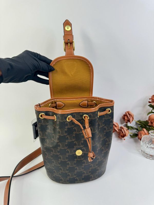 【9成新】CELINE Triomphe帆布及小牛皮迷你型FOLCO背包 