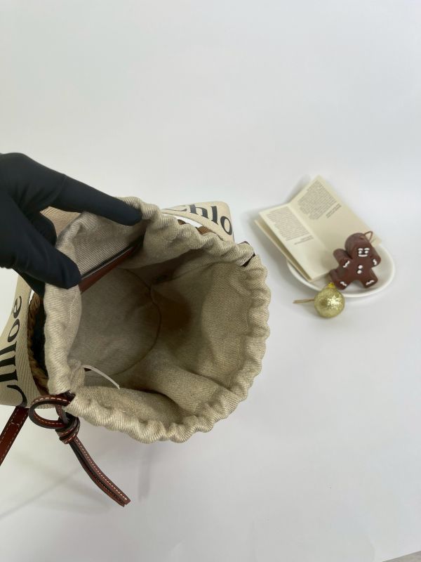 【分期0利率】Chloe 草編束口圓筒包【9成新】 