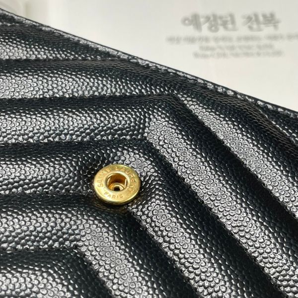 【12期0利率】YSL WOC 魚子醬鍊包黑金 19.5CM【95成新】 