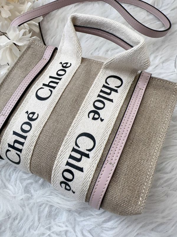 【12期0利率】CHLOE WOODY TOTE 迷你 粉紫色【99成新】 