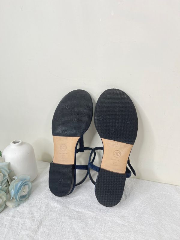 【分期0利率】CHANEL 20P T字金鍊涼鞋【9成新】 