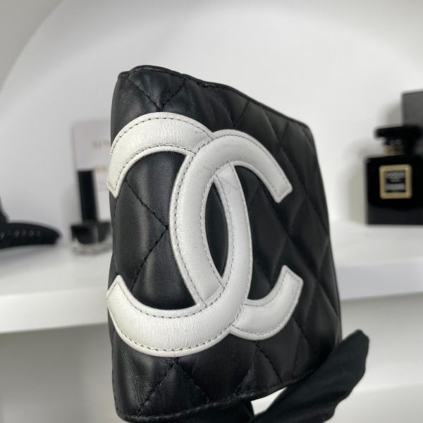 【85成新】【12期0利率】CHANEL 康朋鈕扣短夾A26720 