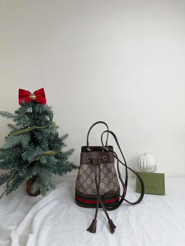 【12期0利率】GUCCI OPHIDIA GG 迷你水桶袋 【22年7月台灣購證】【95成新】 