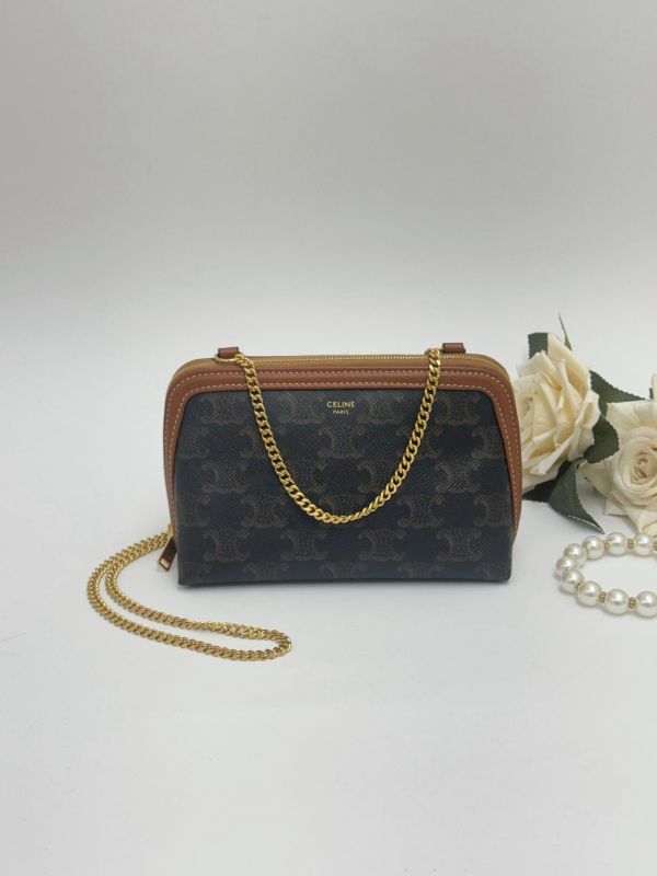【95成新】CELINE 旋門滿版迷你貝殼包 