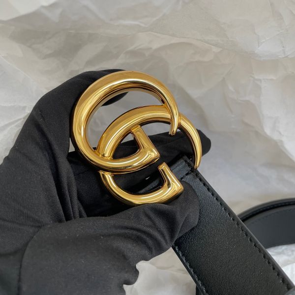 【12期0利率】【二手】GUCCI 雙G 3CM皮帶 105公分 