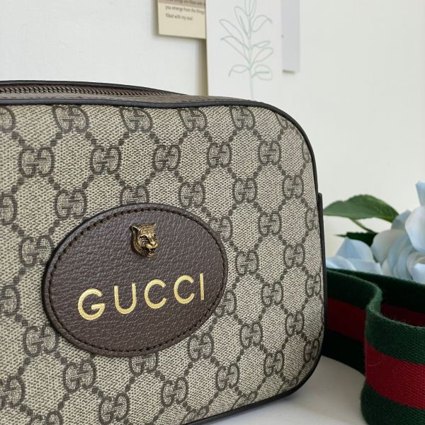 【12期0利率】GUCCI GG Superme 老虎LOGO相機包【95成新】【現金價】 