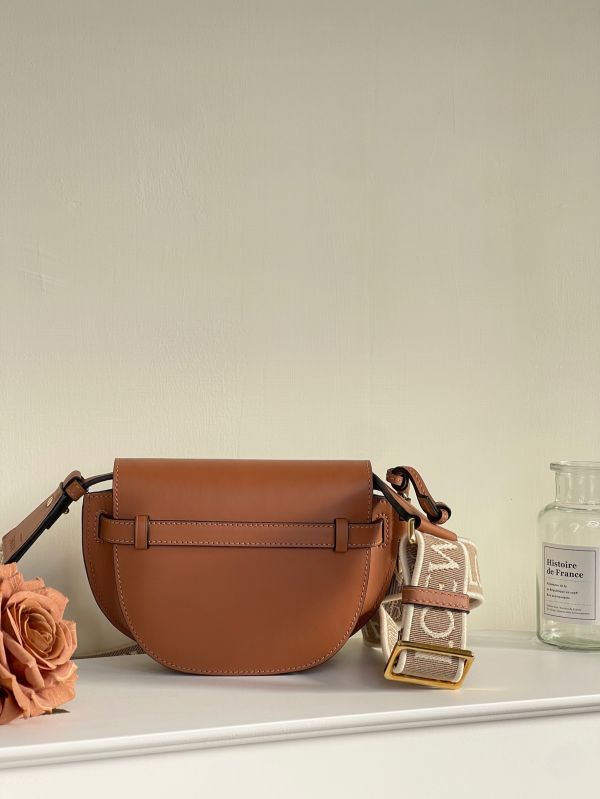 【分期0利率】LOEWE MINI GATE 雙層包 焦糖【92成新】 